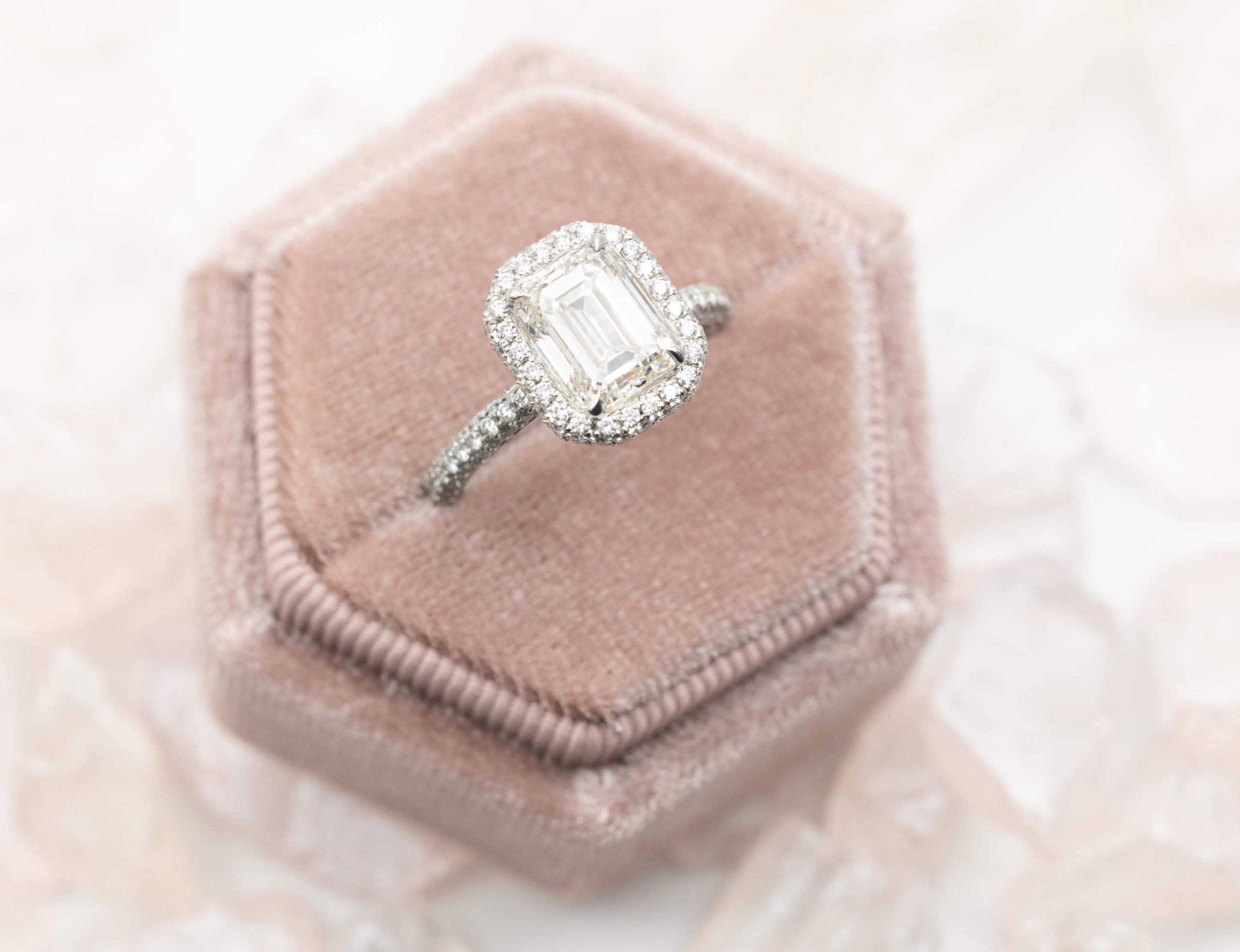 Halo GIA Cushion Cut Diamond Engagement Ring 2.4ct 14K White Gold by  Luxurman 000467