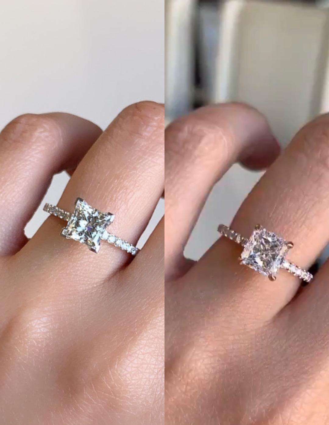 square radiant cut engagement rings