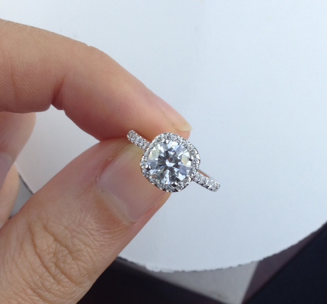 Paula Lab Grown Diamond Ring -14K White Gold, Halo, 2.70 Carat, – Best  Brilliance
