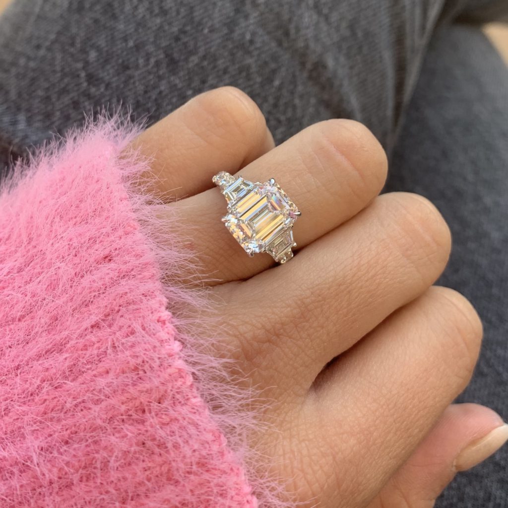 Simple Emerald Cut Engagement Rings